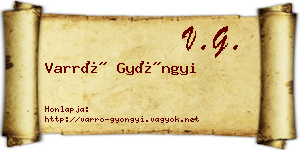 Varró Gyöngyi névjegykártya