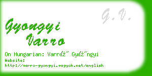 gyongyi varro business card